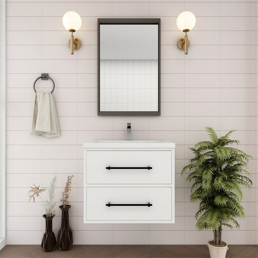 Victoria 24" Wall Mounted Bathroom Vanity with Acrylic Integrated Sink Top