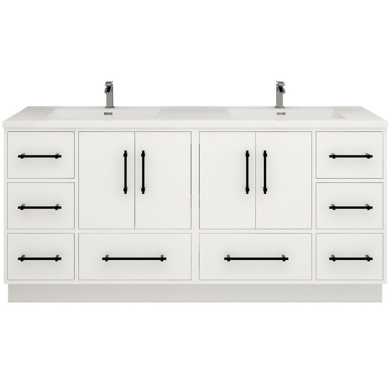 Victoria 72" Freestanding Bathroom Vanity with Acrylic Integrated Sink Top