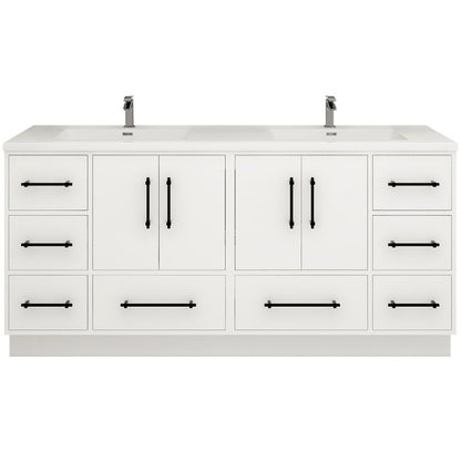 Victoria 72" Freestanding Bathroom Vanity with Acrylic Integrated Sink Top