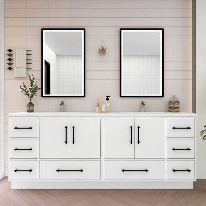 Victoria 84" Freestanding Bathroom Vanity with Acrylic Integrated Sink Top