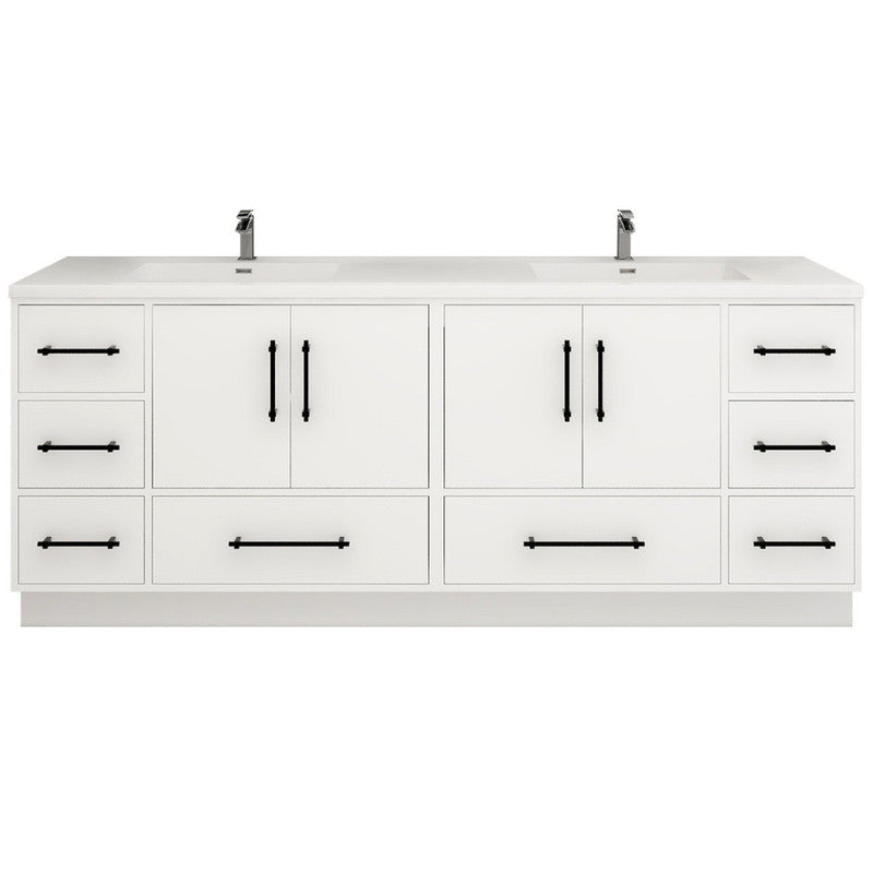 Victoria 84" Freestanding Bathroom Vanity with Acrylic Integrated Sink Top