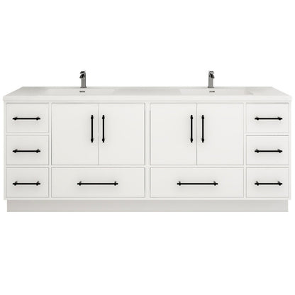 Victoria 84" Freestanding Bathroom Vanity with Acrylic Integrated Sink Top