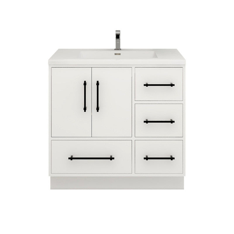 Victoria 36" Freestanding Bathroom Vanity with Acrylic Integrated Sink Top