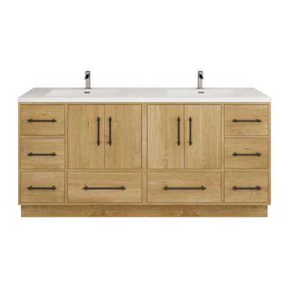 Victoria 72" Freestanding Bathroom Vanity with Acrylic Integrated Sink Top