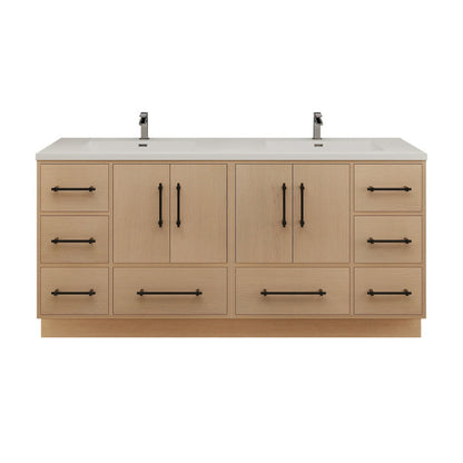 Victoria 72" Freestanding Bathroom Vanity with Acrylic Integrated Sink Top