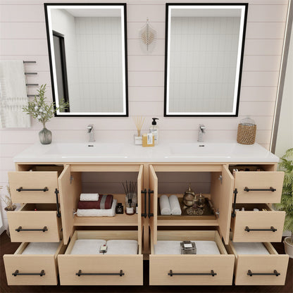 Victoria 72" Freestanding Bathroom Vanity with Acrylic Integrated Sink Top