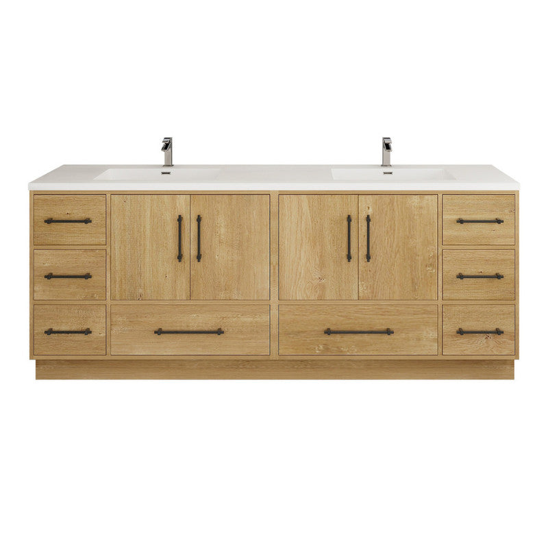 Victoria 84" Freestanding Bathroom Vanity with Acrylic Integrated Sink Top