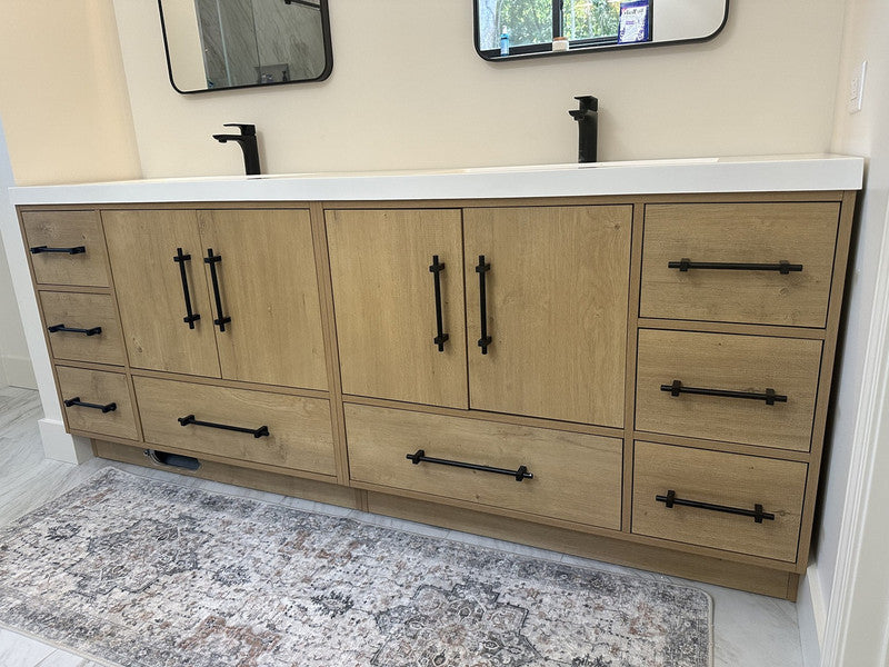 Victoria 84" Freestanding Bathroom Vanity with Acrylic Integrated Sink Top