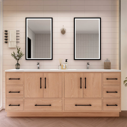 Victoria 84" Freestanding Bathroom Vanity with Reinforced Acrylic Integrated Sink Top