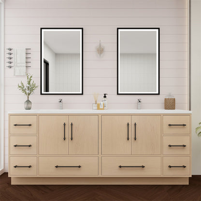 Victoria 84" Freestanding Bathroom Vanity with Acrylic Integrated Sink Top