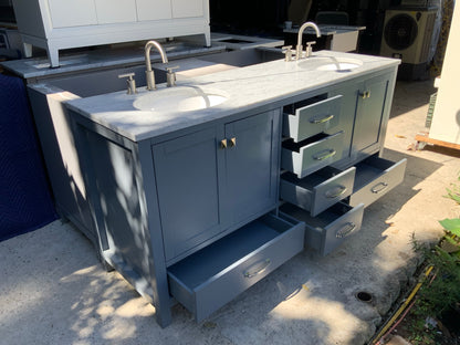[CLEARANCE] Virtu USA Caroline Avenue Cashmere Grey 60" Bathroom Vanity [BASE ONLY]