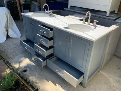 [CLEARANCE] Virtu USA Caroline Avenue Cashmere Grey 60" Bathroom Vanity [BASE ONLY]
