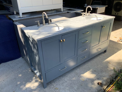 [CLEARANCE] Virtu USA Caroline Avenue Cashmere Grey 60" Bathroom Vanity [BASE ONLY]