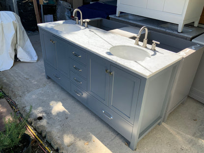 [CLEARANCE] Virtu USA Caroline Avenue Cashmere Grey 60" Bathroom Vanity [BASE ONLY]