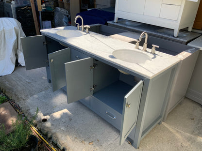 [CLEARANCE] Virtu USA Caroline Avenue Cashmere Grey 60" Bathroom Vanity [BASE ONLY]