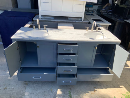 [CLEARANCE] Virtu USA Caroline Avenue Cashmere Grey 60" Bathroom Vanity [BASE ONLY]