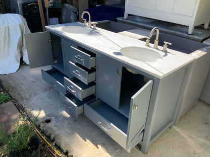 [CLEARANCE] Virtu USA Caroline Avenue Cashmere Grey 60" Bathroom Vanity [BASE ONLY]