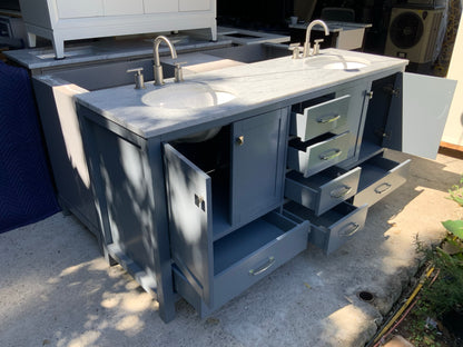 [CLEARANCE] Virtu USA Caroline Avenue Cashmere Grey 60" Bathroom Vanity [BASE ONLY]