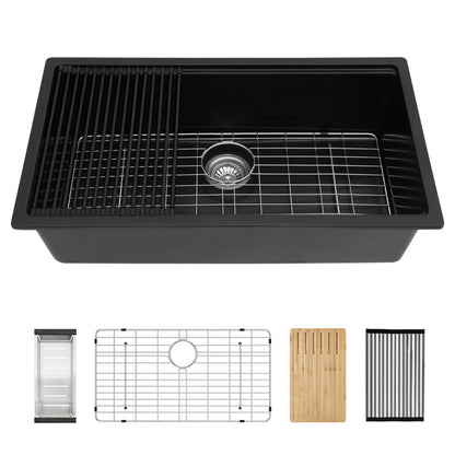 Jameson 33" Granite Composite Undermount Kitchen Sink with Workstation