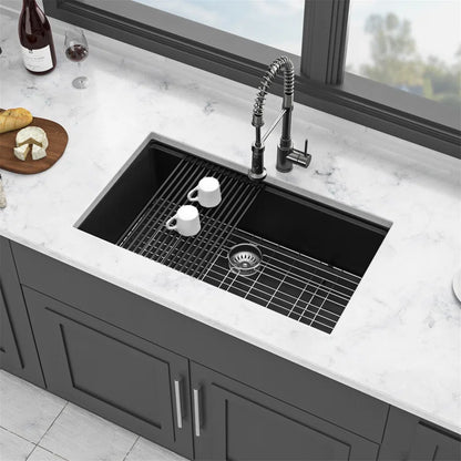 Jameson 33" Granite Composite Undermount Kitchen Sink with Workstation
