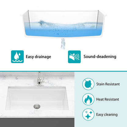 Jameson 33" Granite Composite Undermount Kitchen Sink with Workstation