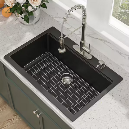 Jameson 33" Granite Composite Top Mount Kitchen Sink with Workstation