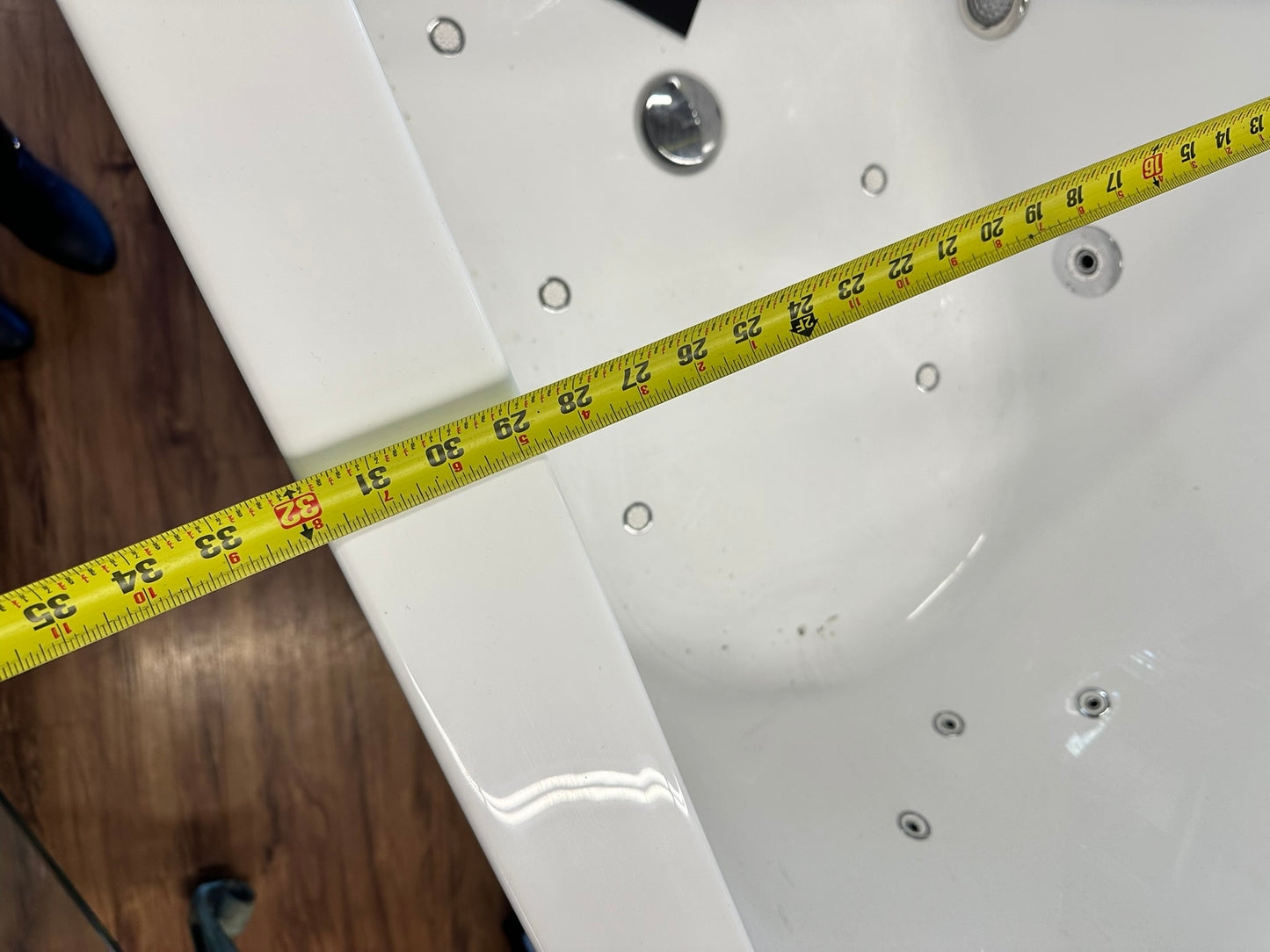 [CLEARANCE] WOODBRIDGE 66-1/2" x 31-7/8" Whirlpool Water Jetted and Air Bubble Freestanding Heated Soaking Combination Bathtub with Tub Filler, BJ200+F0041CH