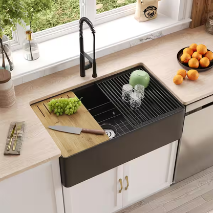 Becker 33" Fireclay Apron / Farmhouse Kitchen Sink with Workstation