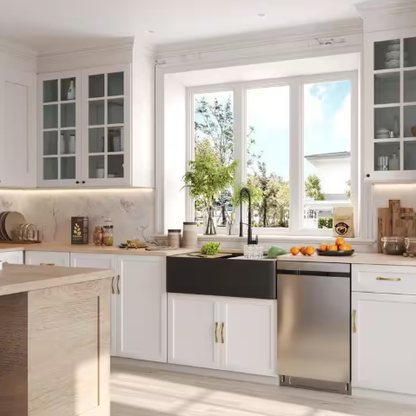 Becker 33" Fireclay Apron / Farmhouse Kitchen Sink with Workstation