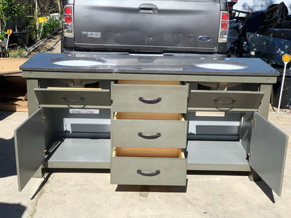 [CLEARANCE] Water Creation Aberdeen Grizzle Grey 72” Bathroom Vanity [BASE ONLY]