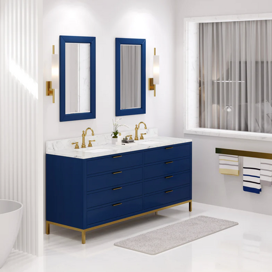 [CLEARANCE] Water Creation Bristol Monarch Blue 72” Bathroom Vanity [BASE ONLY]