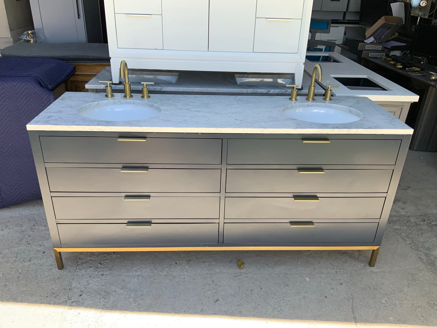 [CLEARANCE] Water Creation Bristol Monarch Blue 72” Bathroom Vanity [BASE ONLY]