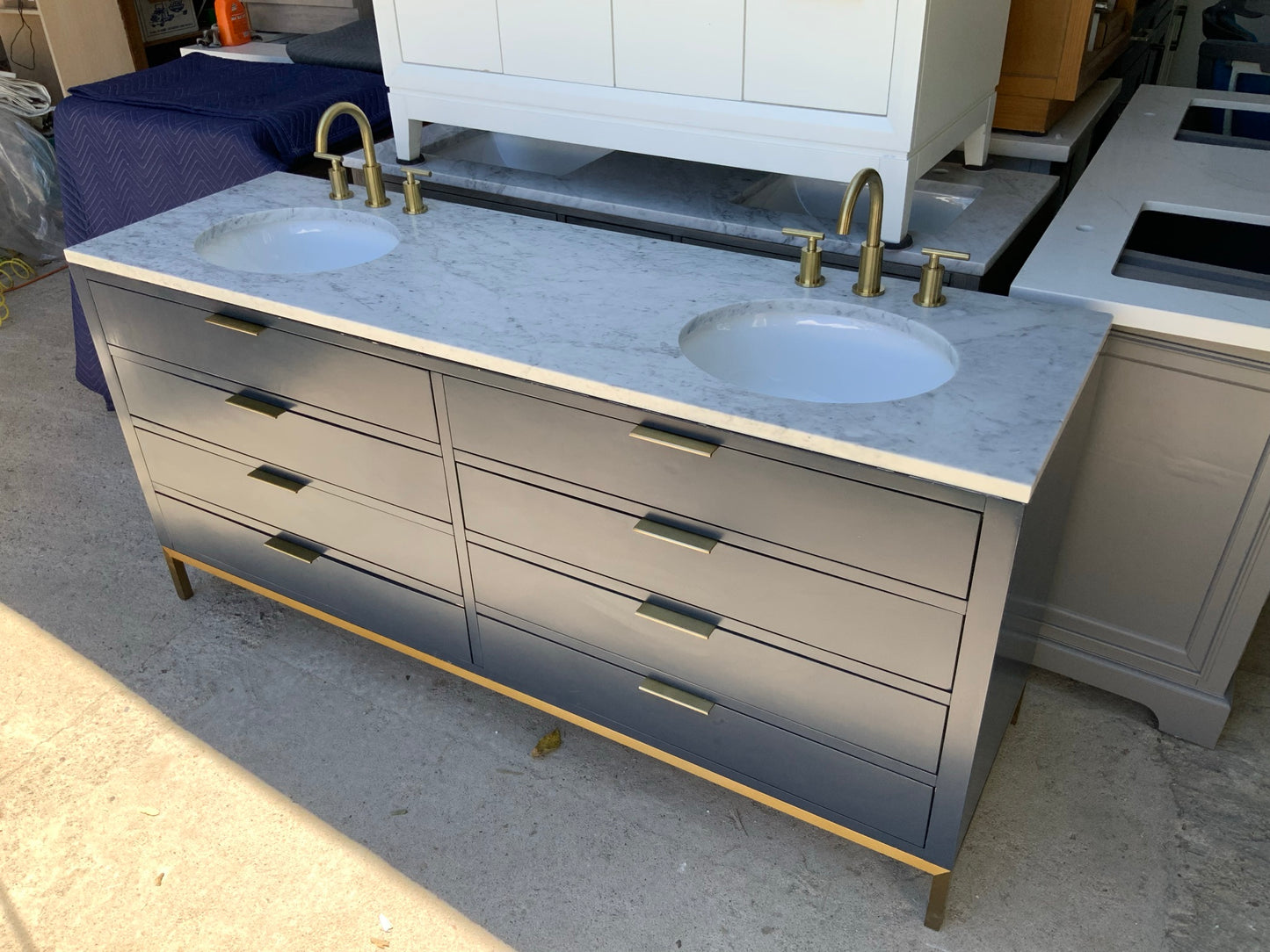 [CLEARANCE] Water Creation Bristol Monarch Blue 72” Bathroom Vanity [BASE ONLY]