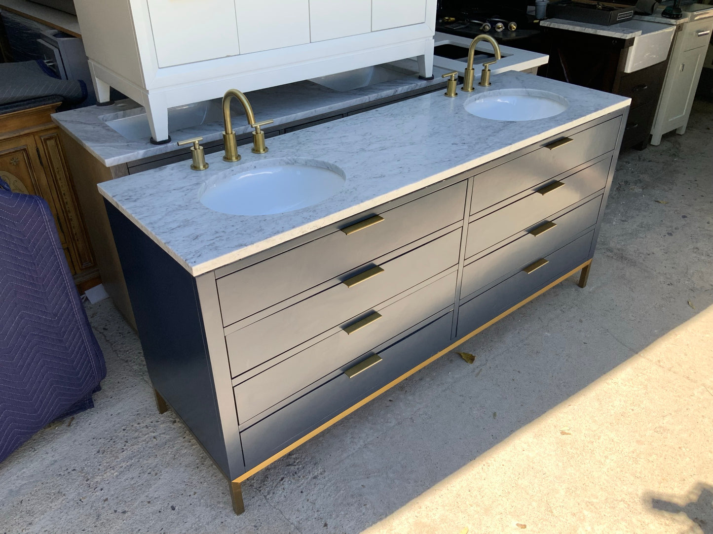 [CLEARANCE] Water Creation Bristol Monarch Blue 72” Bathroom Vanity [BASE ONLY]