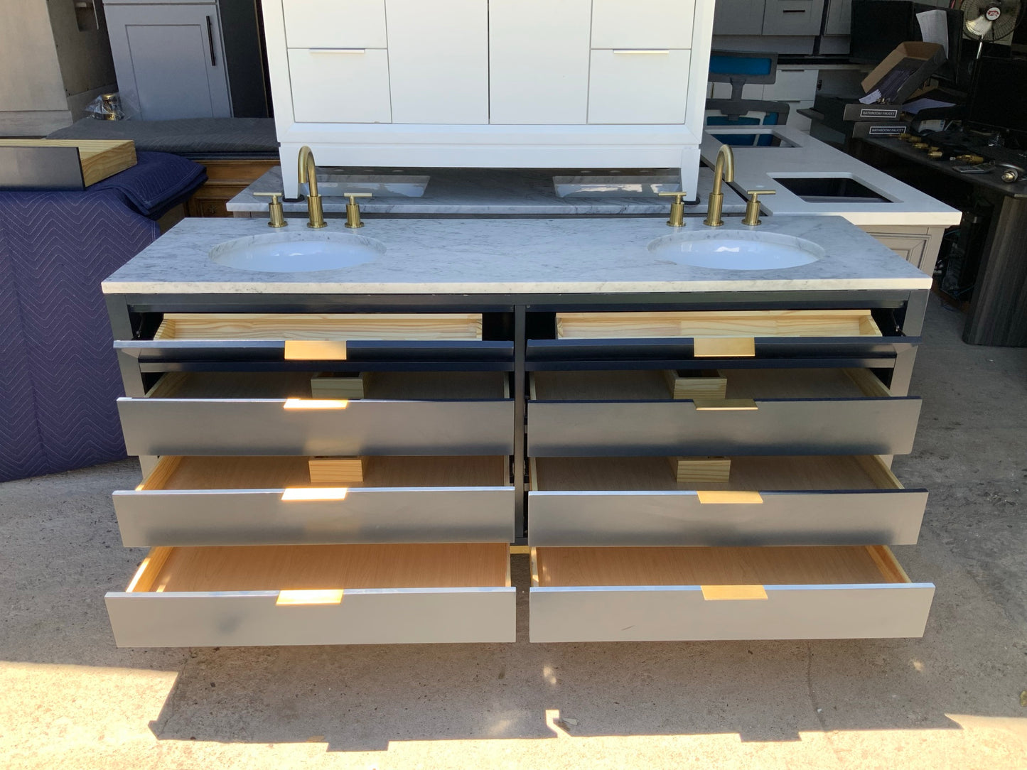 [CLEARANCE] Water Creation Bristol Monarch Blue 72” Bathroom Vanity [BASE ONLY]