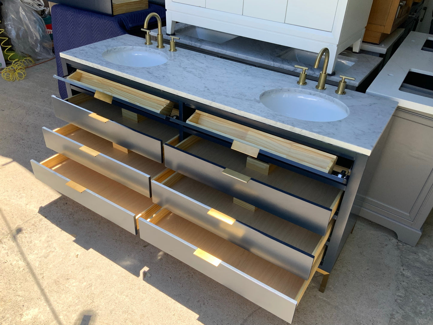 [CLEARANCE] Water Creation Bristol Monarch Blue 72” Bathroom Vanity [BASE ONLY]