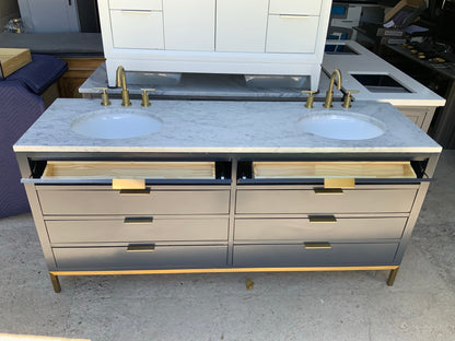 [CLEARANCE] Water Creation Bristol Monarch Blue 72” Bathroom Vanity [BASE ONLY]