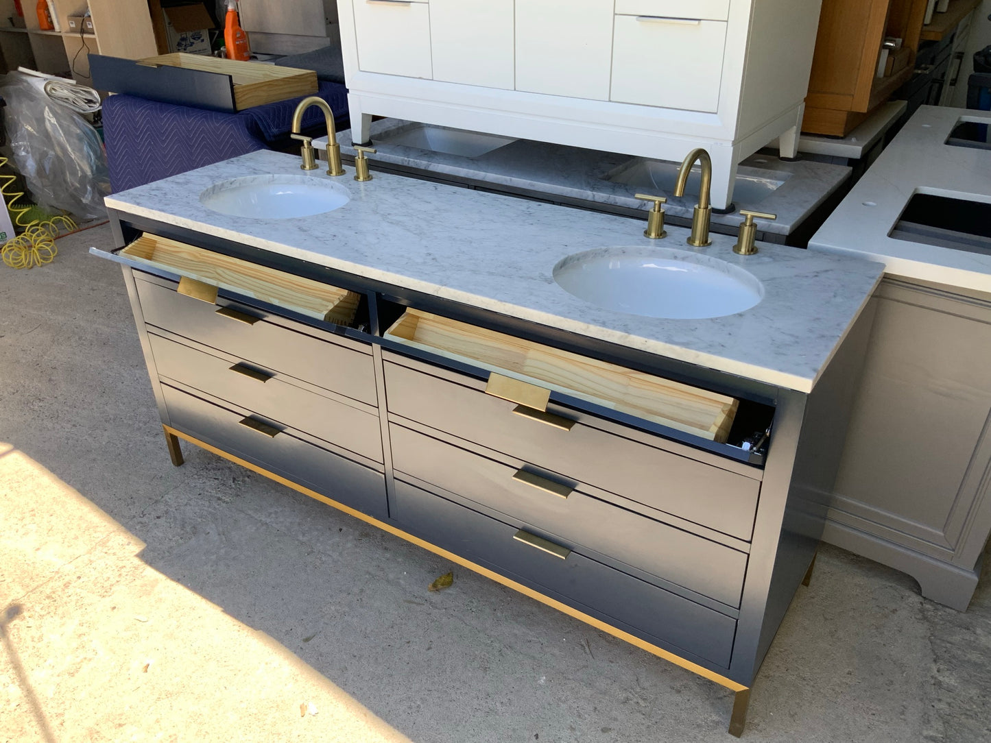 [CLEARANCE] Water Creation Bristol Monarch Blue 72” Bathroom Vanity [BASE ONLY]
