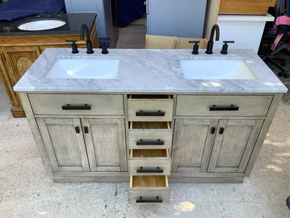 [CLEARANCE] Water Creation Chestnut Grey Oak 72” Bathroom Vanity [BASE ONLY]