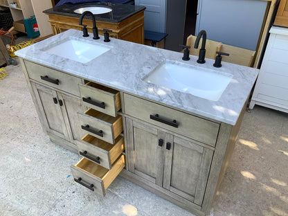 [CLEARANCE] Water Creation Chestnut Grey Oak 72” Bathroom Vanity [BASE ONLY]