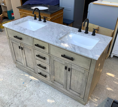 [CLEARANCE] Water Creation Chestnut Grey Oak 72” Bathroom Vanity [BASE ONLY]