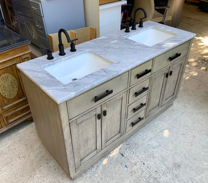 [CLEARANCE] Water Creation Chestnut Grey Oak 72” Bathroom Vanity [BASE ONLY]