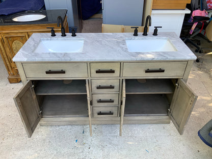 [CLEARANCE] Water Creation Chestnut Grey Oak 72” Bathroom Vanity [BASE ONLY]