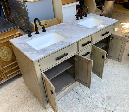 [CLEARANCE] Water Creation Chestnut Grey Oak 72” Bathroom Vanity [BASE ONLY]