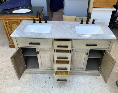 [CLEARANCE] Water Creation Chestnut Grey Oak 72” Bathroom Vanity [BASE ONLY]