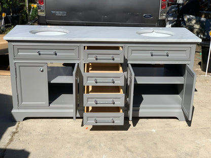 [CLEARANCE] Water Creation Derby Cashmere Grey 72” Bathroom Vanity [BASE ONLY]