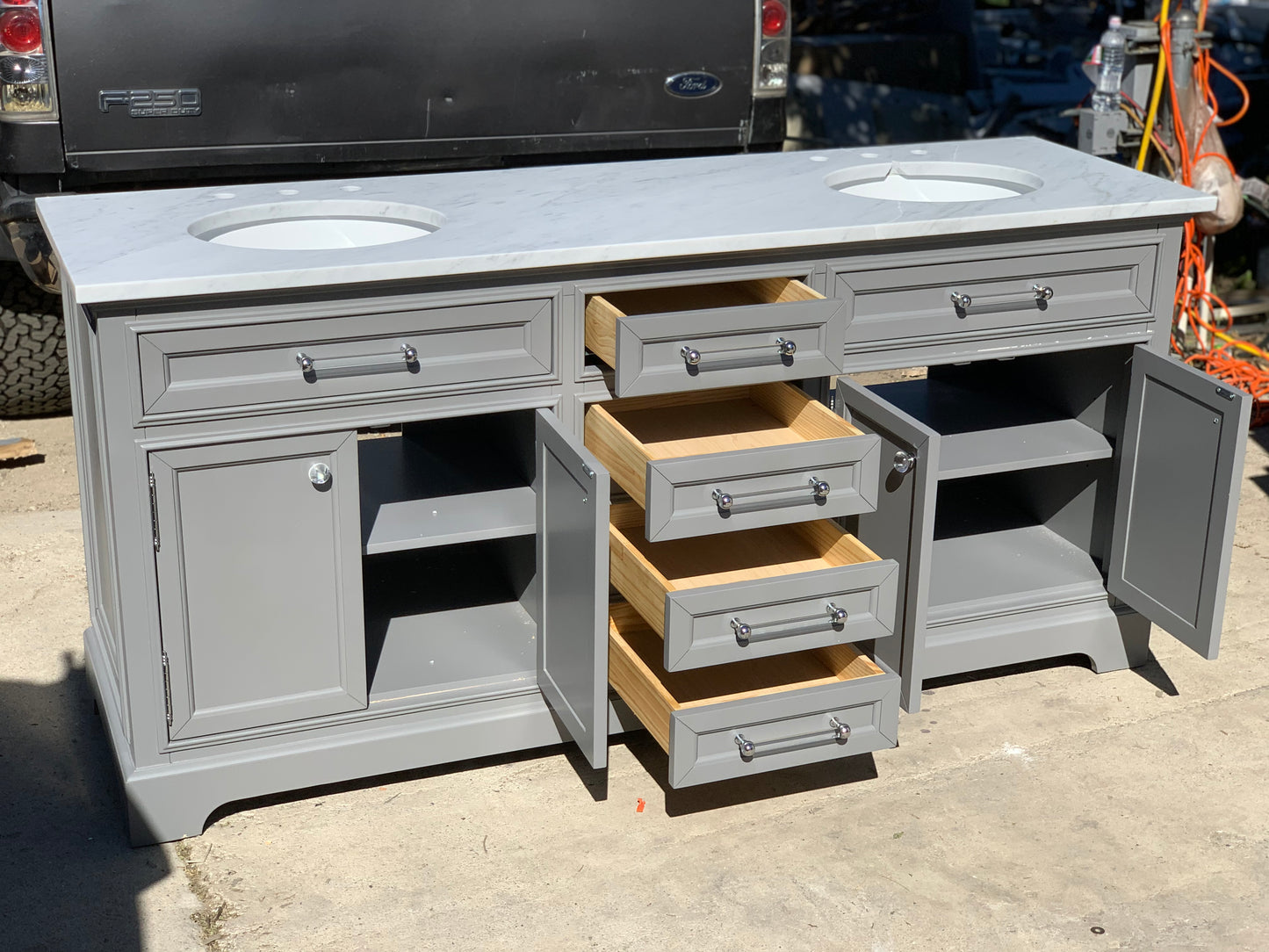 [CLEARANCE] Water Creation Derby Cashmere Grey 72” Bathroom Vanity [BASE ONLY]