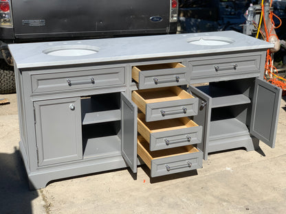 [CLEARANCE] Water Creation Derby Cashmere Grey 72” Bathroom Vanity [BASE ONLY]