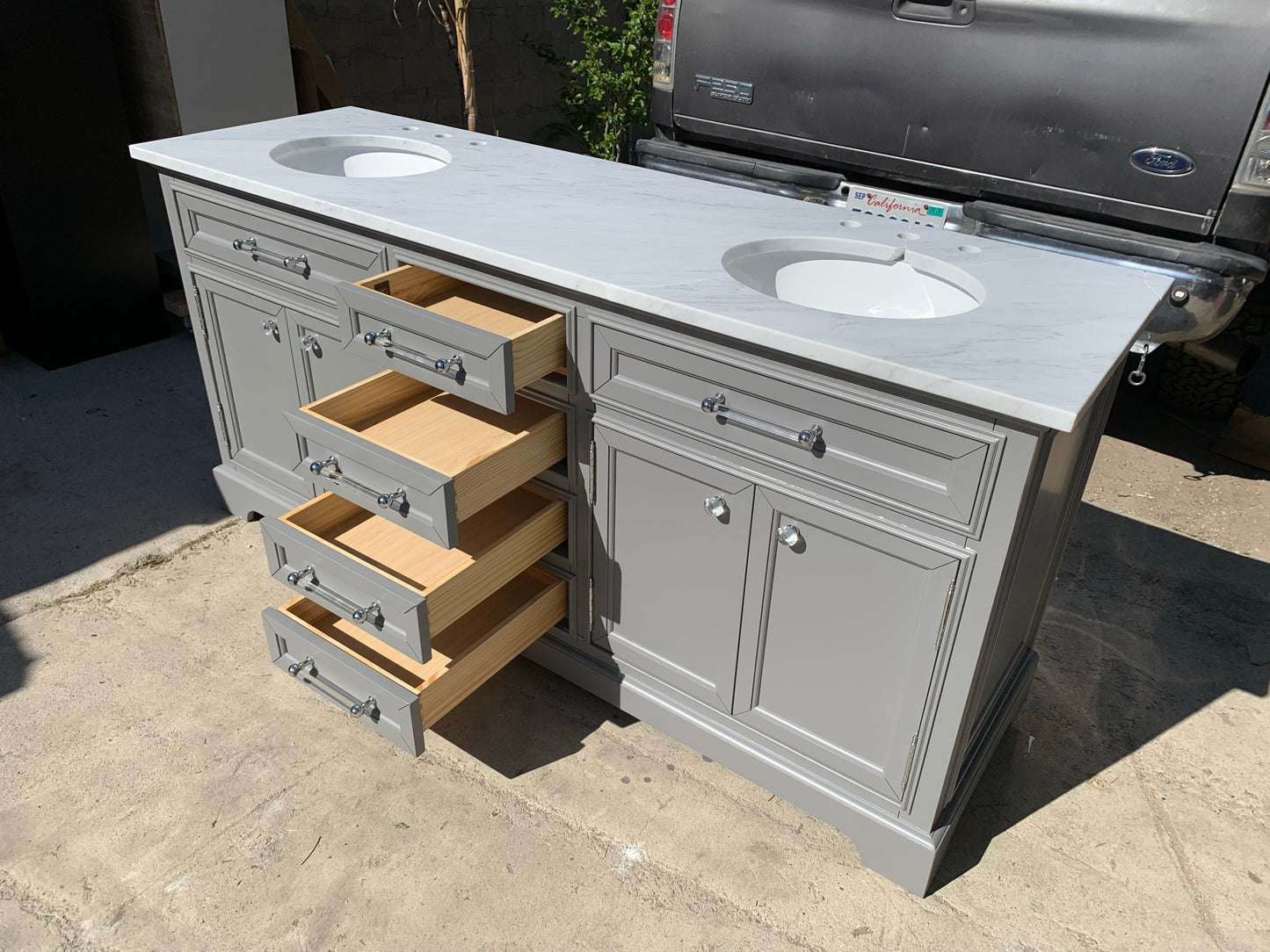 [CLEARANCE] Water Creation Derby Cashmere Grey 72” Bathroom Vanity [BASE ONLY]