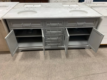 [CLEARANCE] Water Creation Derby Cashmere Grey 72” Bathroom Vanity [BASE ONLY]